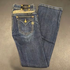 Miss Me Jeans With Gold Angel Wings on Back. Size 29.